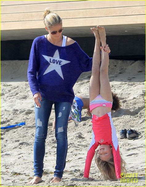 Heidi Klum Beach Handstands With Leni Photo 2837235 Heidi Klum