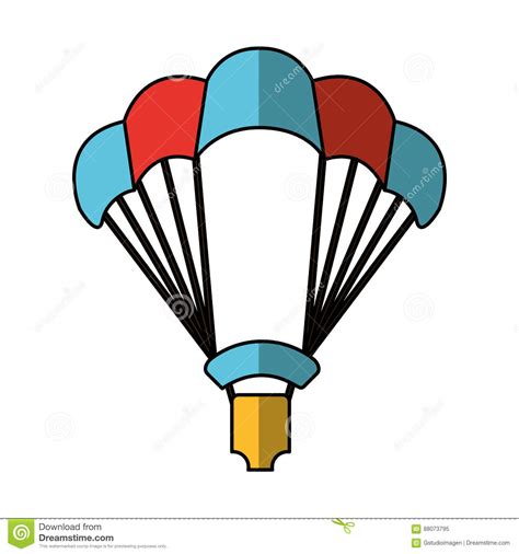 Parachutist Silhouette Flying Icon Stock Vector Illustration Of
