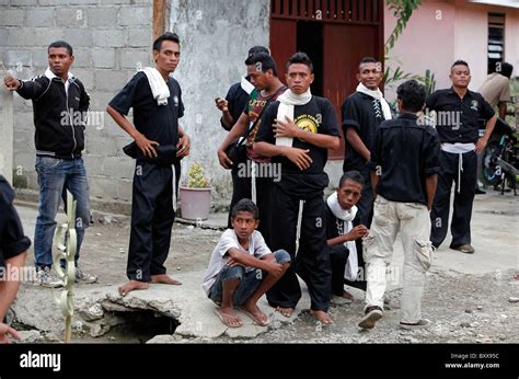 Members Of The Notorious Martial Arts Group And Youth Gang Psht Stock