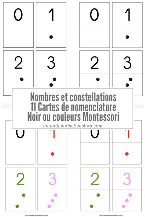 Cartes De Nomenclature Nombres Et Constellations 11 Cartes