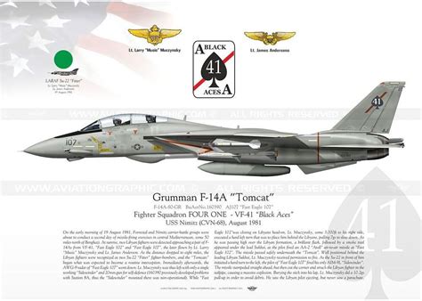 F 14a Tomcat Vf 41 “black Aces” Tc 09 Military Aircraft Airplane