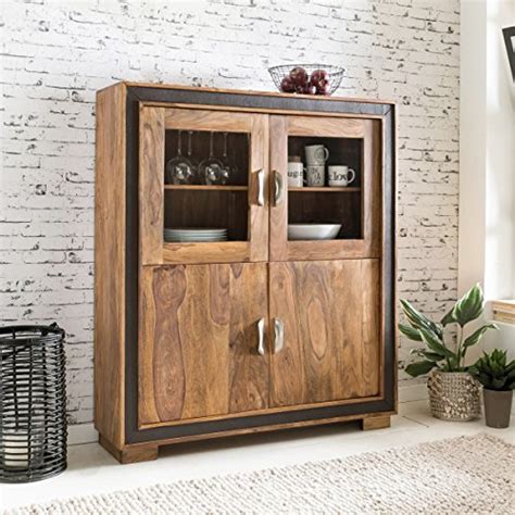 Preise vergleichen und bequem online bestellen. Massives Highboard KARNA Sheesham Massiv Holz 120 x 140 x ...
