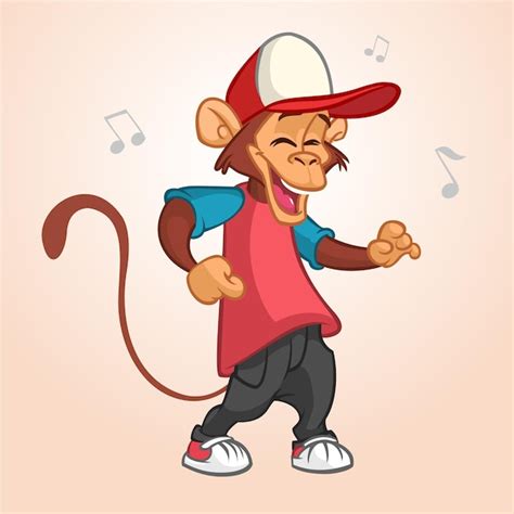 Premium Vector Cool Monkey Rapper Character In Modern Clothes Vector