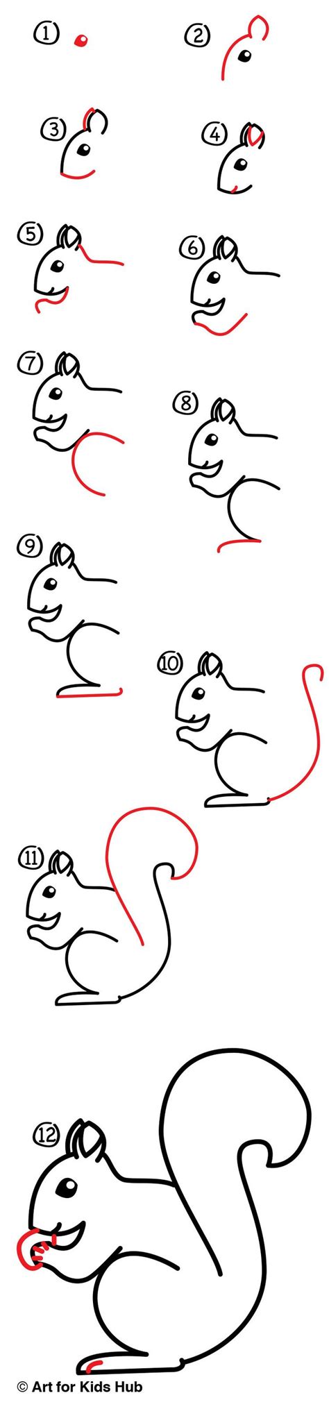 How To Draw A Squirrel Sya Art For Kids Hub How To Draw A