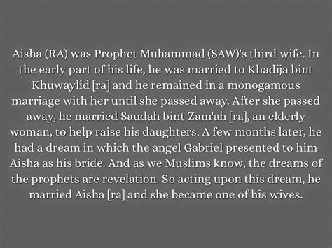 Explaining Prophet Muhammedpbuh Marriage To Aishara
