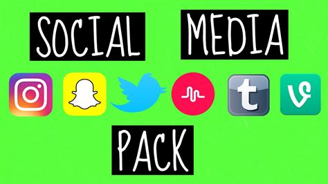 Social Media Icons Pack Green Screen Youtube