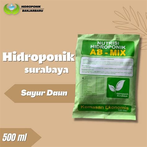 Jual Nutrisi Ab Mix Hidroponik Surabaya Sayur Daun Ml Shopee Indonesia