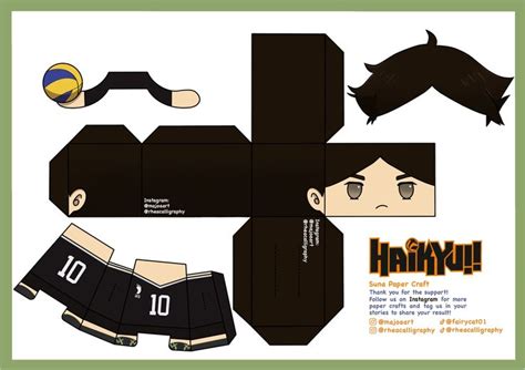 Suna Haikyuu Paper Craft In 2021 Anime Crafts Paper Doll Template