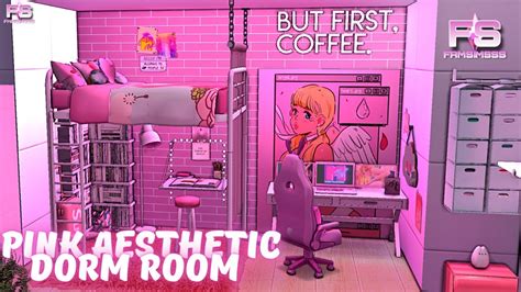 💗 Pink Aesthetic Dorm Room Cc Folder And Download Sims 4 Speed Build