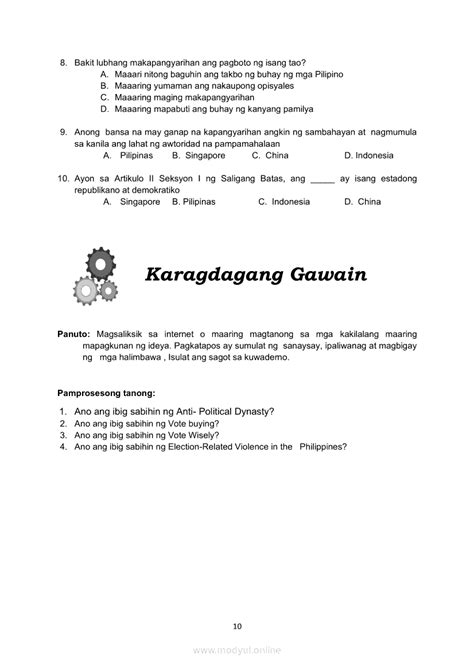 Araling Panlipunan Ikaapat Na Markahan Modyul Ang Mga Karapatang Pantao At Ang Pagkamamayan