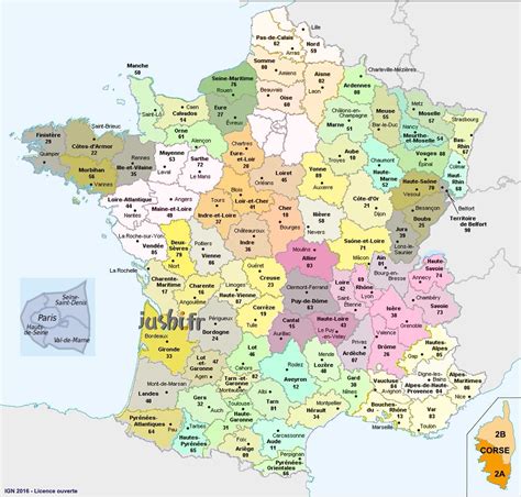 Le département est une division administrative française résultant de l'organisation territoriale fortement hiérarchisée de la france, héritée de la révolution. 01 département carte - Les departements de France