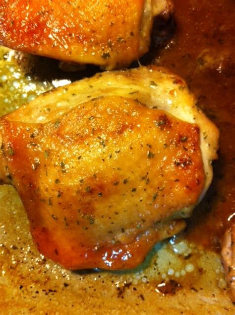 This recipe is about 210 calories per serving. Baked Chicken Thighs with Brown Sugar and Italian Dressing ...