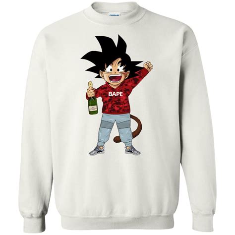 Supreme Goku Bape Unisex Pullover Sweatshirt Shop Supreme X