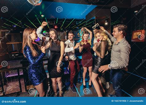 Young People Dancing In Night Club Stock Photo Image Of Event Group
