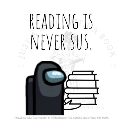 Reading Is Never Sus X Printable Sticker Pack X Digital Etsy