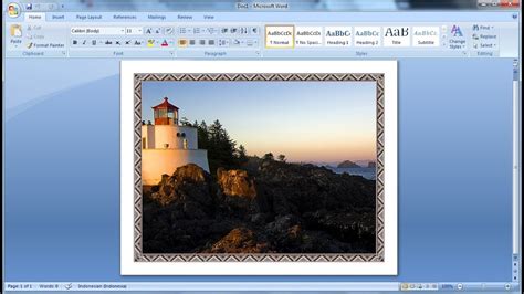 Belajar Microsoft Word 2007 Cara Mudah Membuat Frame Atau Bingkai Di