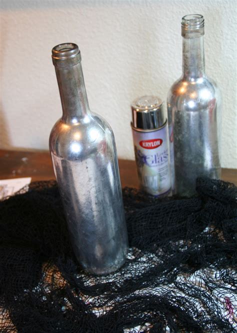 Art Happens Halloween Wine Bottle Tutorial Faux Mercury Glass Witches Potions