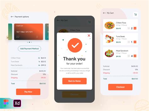 Food App Design Payment Screens Uplabs