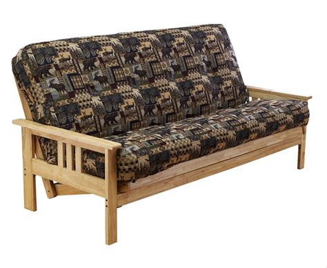 Our rustic futons covers are made here in the usa with upholstery grade fabrics that wear extremely well to provide you years of service while adding to your lodge and. Mikasa Natural Hardwood Futon | Peter's Cabin Mattress by ...