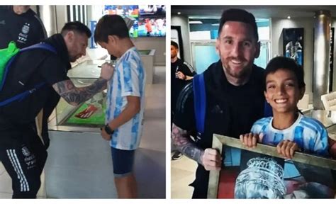 Un Joven Dibujante Cumplió Su Sueño De Conocer A Messi Y Le Hizo Un Arriesgado Pedido El Destape