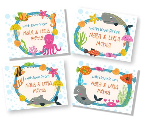 Personalised T Cards For Kids Ocean Beauty Label Shabel
