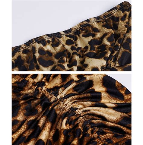 Autumn Leopard Print Sexy One Neck Halter Drawstring Rebelsmarket