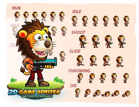 Lion Warrior 2game Character Sprites 222 By Dionartworks Codester