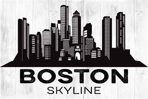 Boston City Skyline Silhouette Afbeelding Door Rodesign · Creative Fabrica
