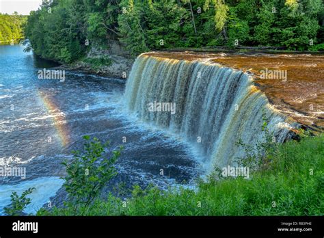 Upper Tahquamenon Falls In Summer As Sunset Approaches In Michigan S