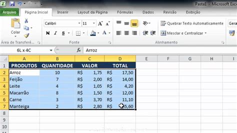 Curso Excel Aula Montando Nossa Primeira Tabela Mp YouTube