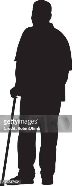 Old Man With Cane No Background Silhouette Photos And Premium High Res