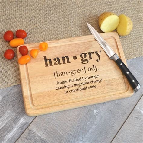 Cutting Boards Kitchen And Dining Hangry Definition Engraved Wooden