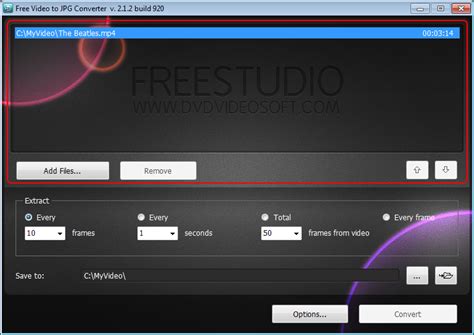 All video formats are supported, conversion is fast and easily. Make video snapshots, extract video frames to jpg files