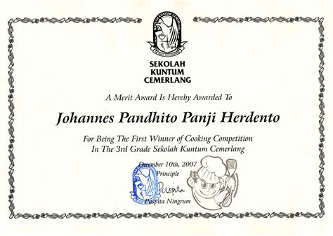 Certificate Of Competition Winner