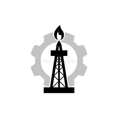 Oil Drilling Company Icon Oil Rig Logo Vektor Illustrationer