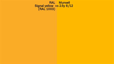 Ral Signal Yellow Ral 1003 Vs Munsell 25y 812 Side By Side Comparison