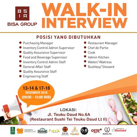 Therefore, there must be some preparation and training concerning how you should. Lowongan Kerja Medan di BISA GROUP - WALK IN INTERVIEW ...