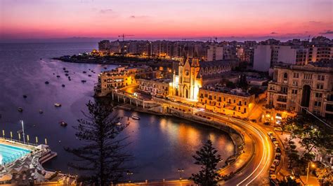Download Stunning Malta Coastline At Sunset
