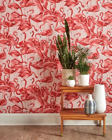 Tempaper Flamingo Removable Wallpaper Neiman Marcus