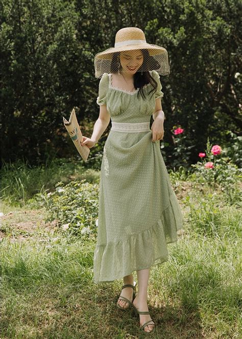 Cottagecore Aesthetic Outfit With Dress Cottagecore Fashion In 2021 French Style Dresses