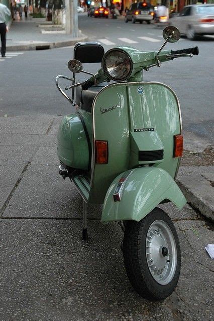 Motors | Vespa, Green motorcycle, Vintage moped