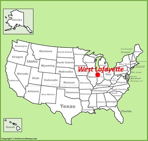 West Lafayette Location On The Us Map