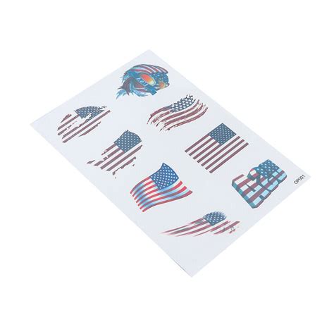 5 Sheets National Flag Tattoo Stickers American Independence Day Party