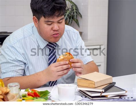 Diet Failure Fat Man Eating Fast Stock Photo 1305346279 Shutterstock
