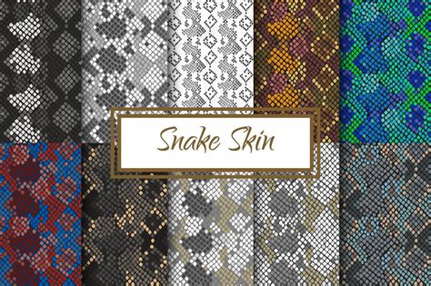 Snake Skin Seamless Pattern Set Graphic Patterns Creative Market