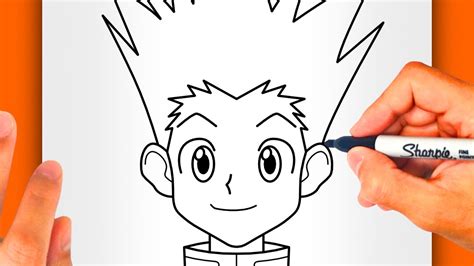 How To Draw Gon Freecss Easy For Beginners Gon Freecss Drawing