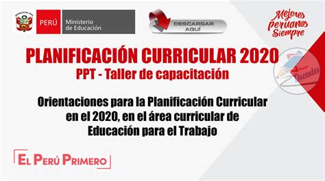 PlanificaciÓn Curricular 2020 Orientaciones Para La Planificación