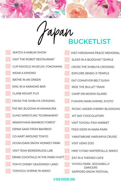 Resources Japan Bucket List Travel List Packing List For Travel