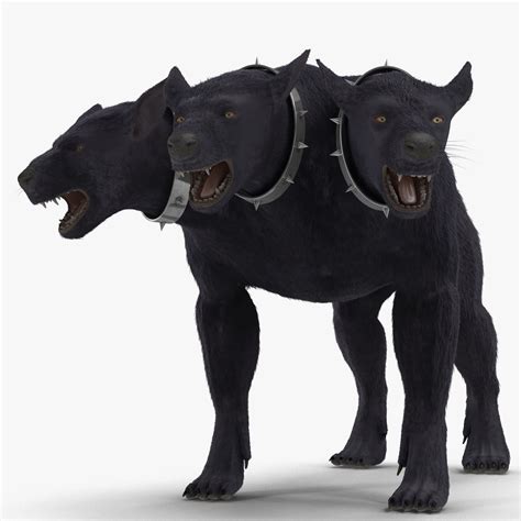 By which i mean, he'd be a greeter, guarding you does it head has its own personality? 3d model three-headed dog cerberus fur