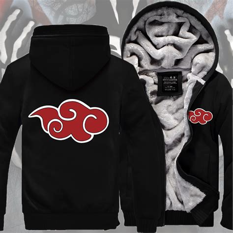 Naruto Akatsuki Red Cloud Winter Zip Up Jacket Two Styles And Colors